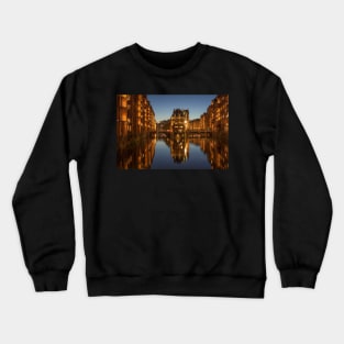 Wasserschlösschen, dusk, Speicherstadt, Hafencity, Hamburg, Germany Crewneck Sweatshirt